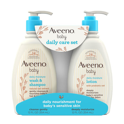 Baby Daily Care Gift Set with Oat Extract & Prebiotic Oat, Two Pack