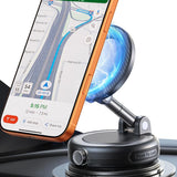 NeverFall Car Phone Mount, 89 lb Vacuum Suction Magnetic Dashboard & Windshield Holder, 360 Adjustable, Carbon Fiber