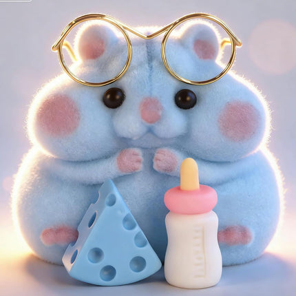 Blue Squishy Hamster Fidget Toy