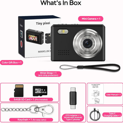 Mini Camera 1080P HD Video Recorder with 64GB Card