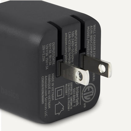 65W Fast Charging USB-C GaN Wall Charger, 1-Port PD 3.1, Compact with Foldable Plug