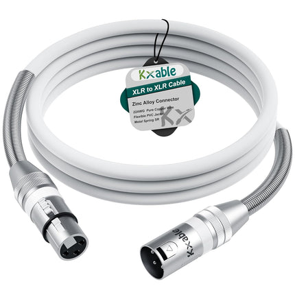 6 FT White XLR Male to Female Balanced Microphone Cable