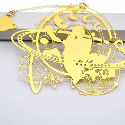 Metal Bookmark Gift - Astronaut and Moon Phases