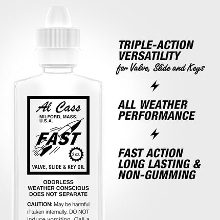 Fast Valve, Slide & Key Oil for Brass Instruments | 2 oz Bottle