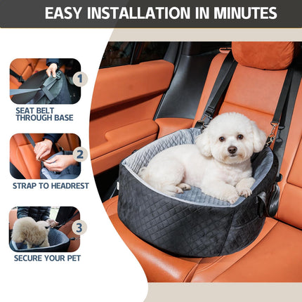 PawHaven RefugioPata TOPOmericeDog Car Seat for Small Dogs up to 30 lbs, Pet Booster Seat with — Pet Supplies