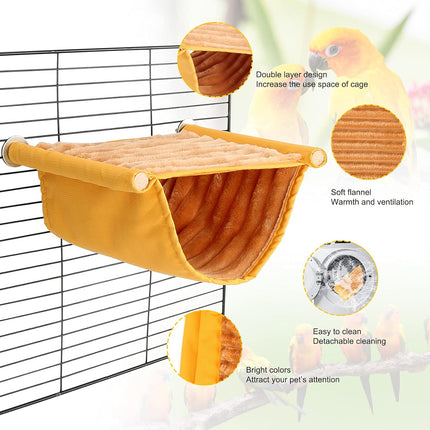 Winter Warm Hanging Bird Nest Bed Snuggle Hut - Medium Yellow