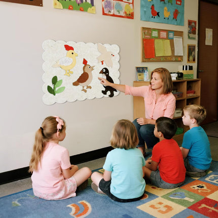 Scalloped Felt Bulletin Board, 24 x 18 Inches, Oatmeal