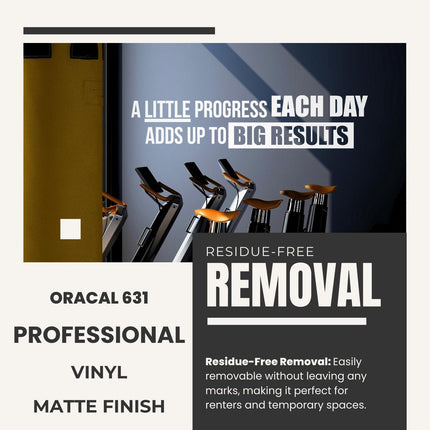 A Little Progress Each Day Removable Wall Decal - White 42 x 10 Inch Inspirational Quote Sticker
