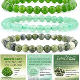 3-Piece 6mm Natural Crystal Gemstone Stretch Bracelets