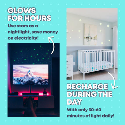 Glow in the Dark Ceiling Stars for Kids Room – 220-Piece Set