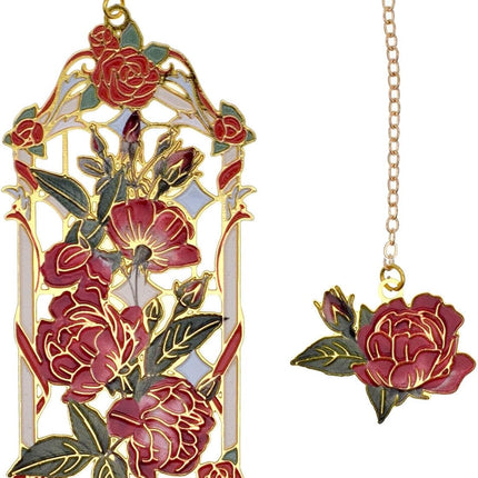 Red Rose Metal Bookmark Gift for Readers