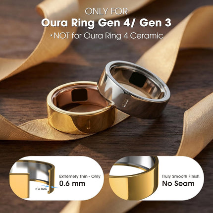 2-Pack High-Gloss Plated Smart Ring Covers, Size 8