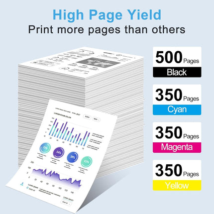 Remanufactured 232XL Ink Cartridge Combo Pack, Black Cyan Magenta Yellow 4 Pack
