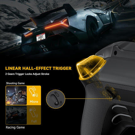 Interactive Screen Wireless Gaming Controller with Charging Dock, Black