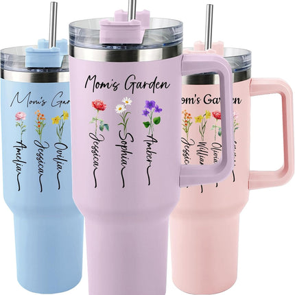 HomeChef ChefDelHogar Elemtansy Mothers Day Personalized Mom Tumbler with Kids Names — Kitchen & Home