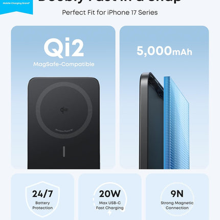 Ultra-Slim 5,000mAh Magnetic Wireless Portable Charger