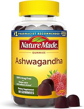Nature Made KSM-66 Ashwagandha Gummies for Stress Relief 60ct bottle