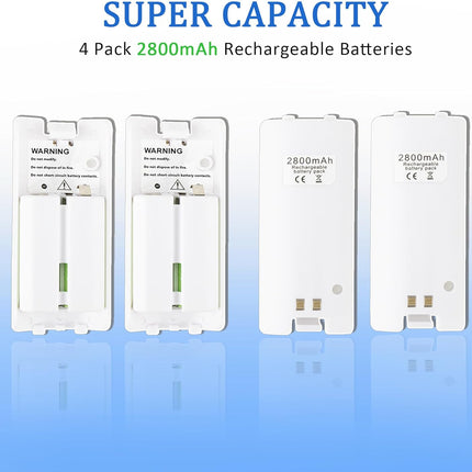 NexWave OndaNex 4-in-1 Wii Remote Charging Station with 4X 2800mAh Rechargeable Batteries & — Smart Tech