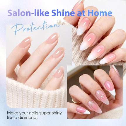 18ml Gel Base and No Wipe High Gloss Top Coat Set