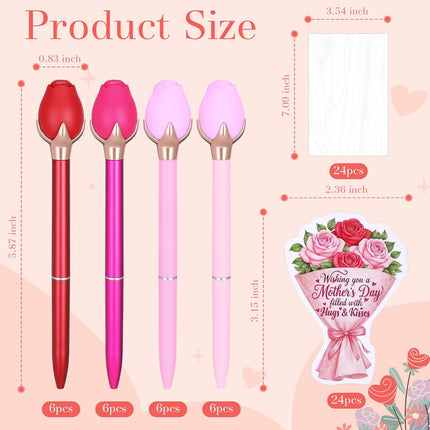 HomeChef ChefDelHogar 24 Sets Mother's Day Gifts Bulk, Rose Flower Ballpoint Pens with Mother's — Kitchen & Home