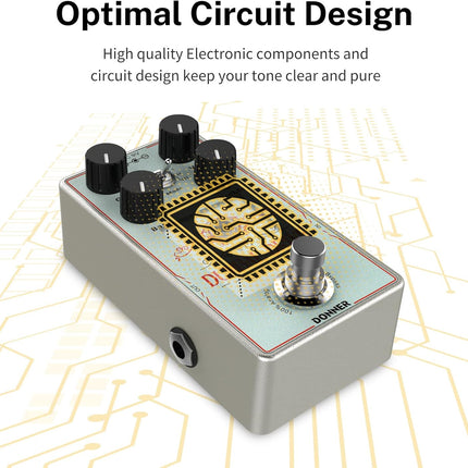 Drive Overdrive Pedal for Electric Guitar with 2-Band EQ and Boost