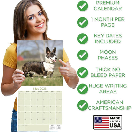 Corgi Calendar 2027 - 16 Month Dog Wall Calendar