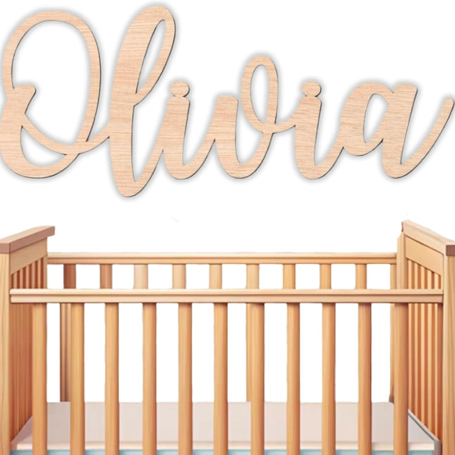 Personalized Wooden Baby Name Sign for Nursery Wall Decor