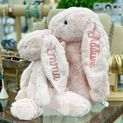 Embroidered Plush Bunny with Child's Name Custom First Easter Gift