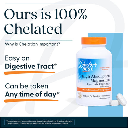 Doctor's Best High Absorption Magnesium tablets