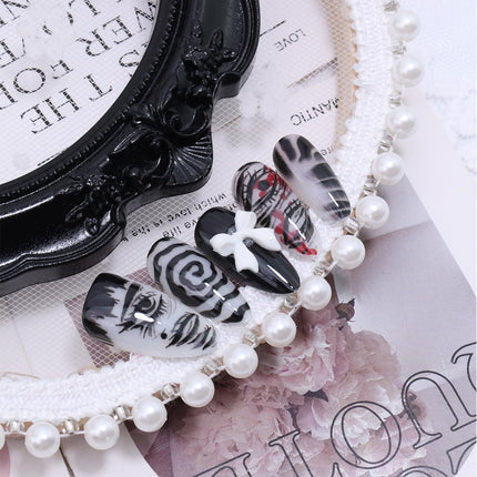 SourceToHome FuenteACasa 30Pcs Gothic Press on Nails Medium Almond Fake Nails Punk Cartoon Anime — Home & Lifestyle
