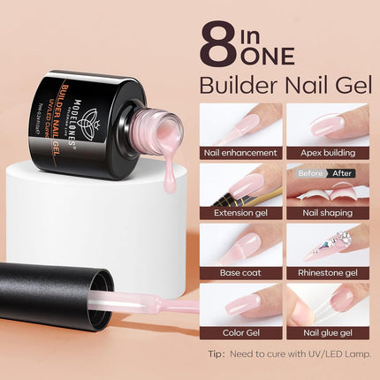 AuraHaus CasaAura Modelones Builder Nail Gel Polish Set, Base Colors Jelly Nude Pink Hard — Home Decor & Ambiance