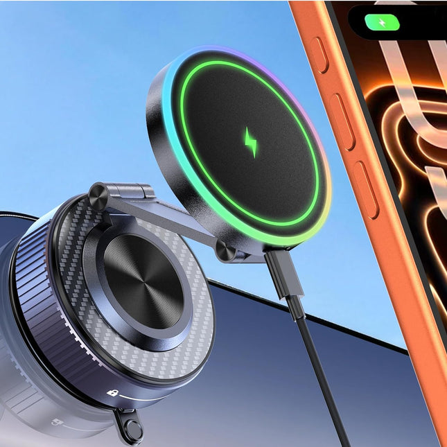 15W Magnetic Wireless Car Mount Charger with 360° Adjustment