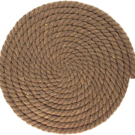 Super Soft 3 Strand Twisted Cotton Rope - Brown, 1/4 Inch x 10 Feet