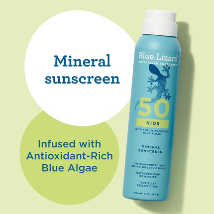 GlowEssence EsenciaLuz Blue Lizard Kids Mineral Sunscreen Spray SPF 50+, Brand — Beauty & Self-Care