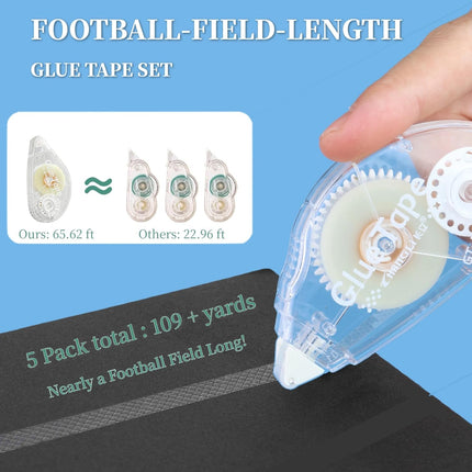 Extra-Long Glue Tape 5-Pack, 328 ft Total, Photo-Safe Acid-Free Scrapbook Tape