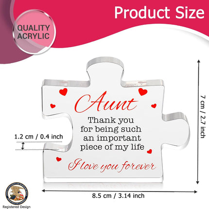 PlaySphere EsferaJuego VELENTI Aunt Gifts - Engraved Acrylic Block Puzzle Aunt Gift 3.35 x 2.76 inch — Toys & Games
