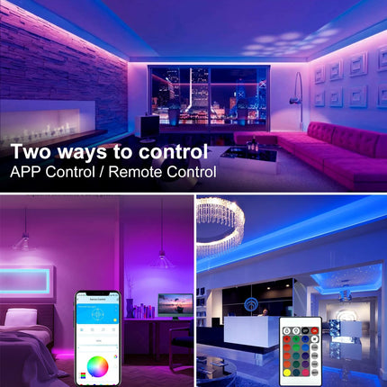 130 ft RGB LED Strip Lights with Remote and 24V Power Supply