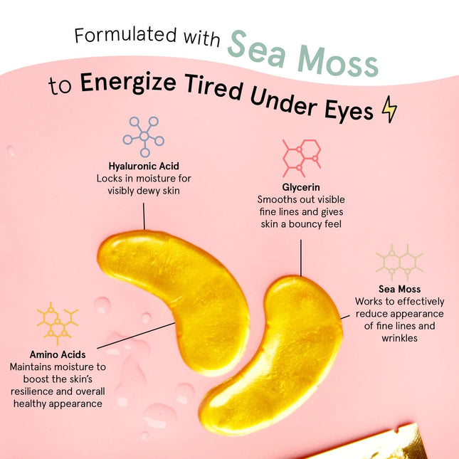 Gold Gel Under Eye Patches for Puffiness and Dark Circles, Vegan, 24 Pairs
