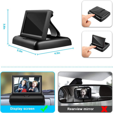 Baby Car Mirror with 4.3'' HD Night Vision Display
