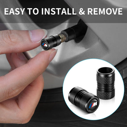 4-Pack Aluminum Alloy Tire Valve Stem Caps for BMW M Series