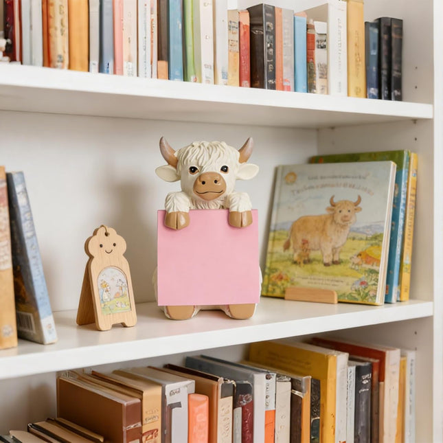 Highland Cow Pop-Up Sticky Note Dispenser with 100 Sheets