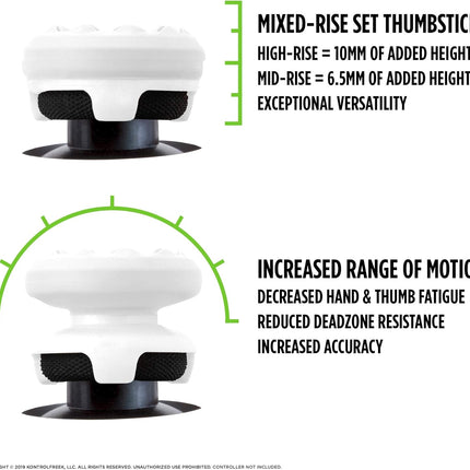 Galaxy White Performance Thumb Grips for PS4 and PS5 Controllers