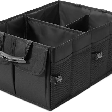 Black Foldable Multi-Compartment Car Trunk Organizer, 13.5 Gallon