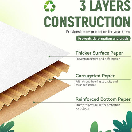 12"x9"x4" White Corrugated Shipping Boxes, Set of 5