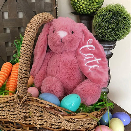Embroidered Plush Bunny with Child's Name Custom First Easter Gift