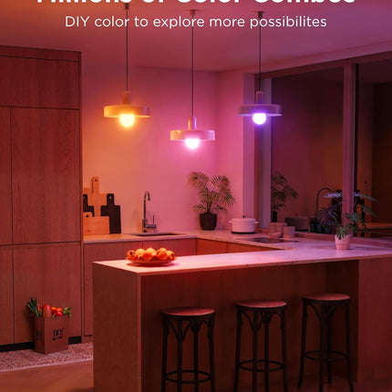Smart Color Changing LED Light Bulbs, A19, 800 Lumens, 4 Pack