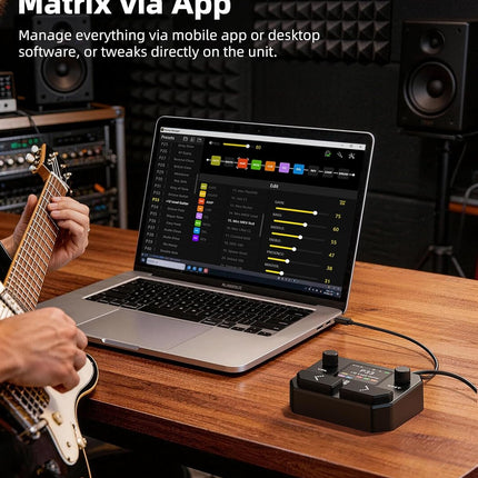 Multi Effects Guitar Pedal with Amp Models, Cab Sims, Looper, Drum Rhythms, NAM/IR Support, USB Audio Interface and OTG Function, Black