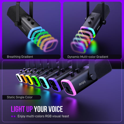 USB/XLR Dynamic Microphone for Podcast Recording, Gaming, Streaming, Singing and YouTube