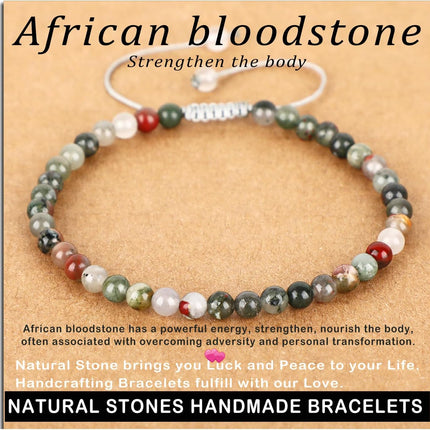 Beaded Macrame Gemstone Bracelet for Men and Women