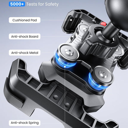 Anti-Shake Motorcycle Phone Mount with Dual Vibration Dampener